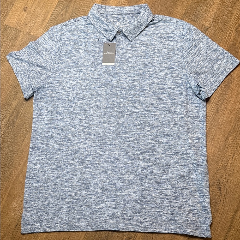 Marc Anthony Heathered Blue Polo Shirt